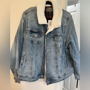 Torrid, jean jacket, Sherpa collar 3X
